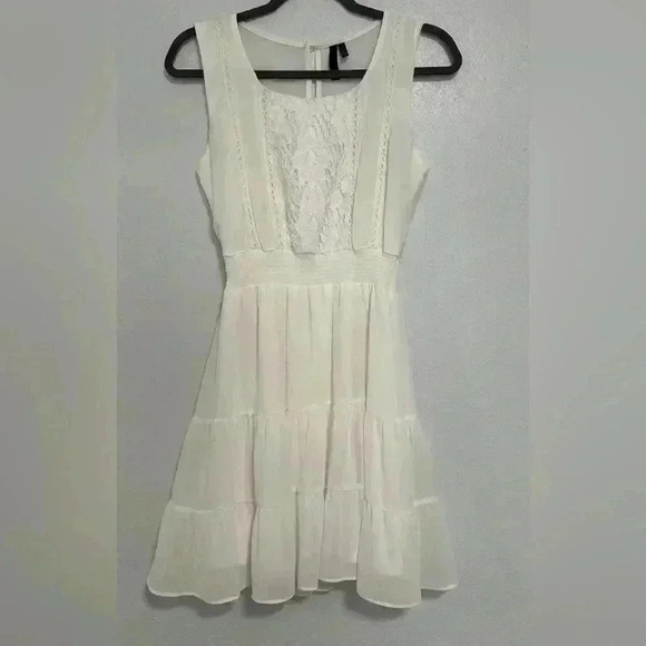 153. White Lace Summer Tank Midi Dress size Small - Picture 1 of 4
